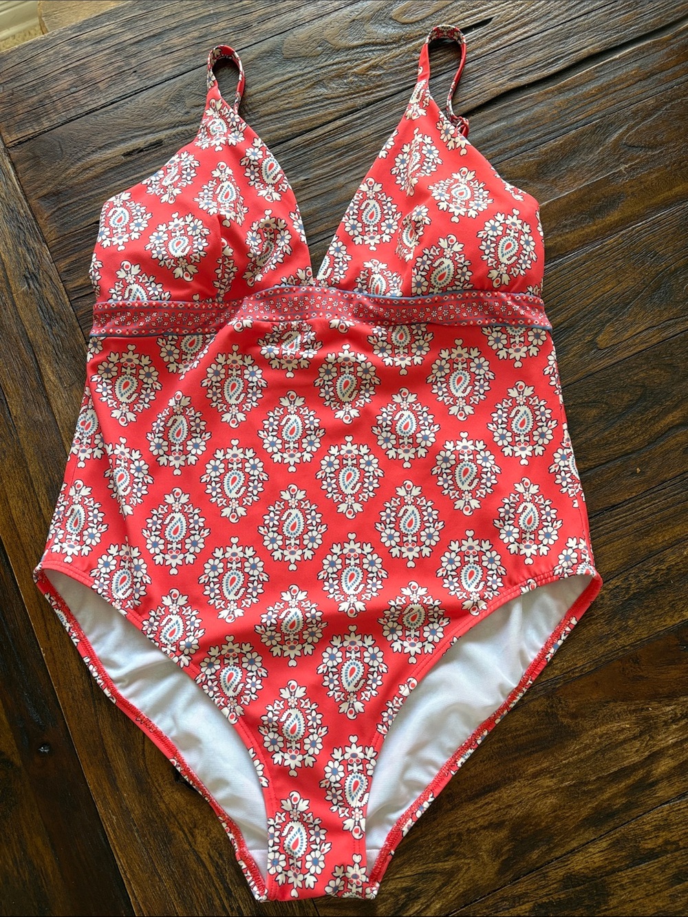 Boden Coral- Paisley One-Piece Swimsuit